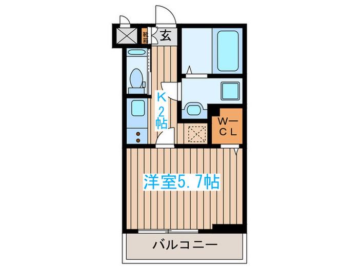 ビューノ広瀬通(1K/4階)の間取り写真