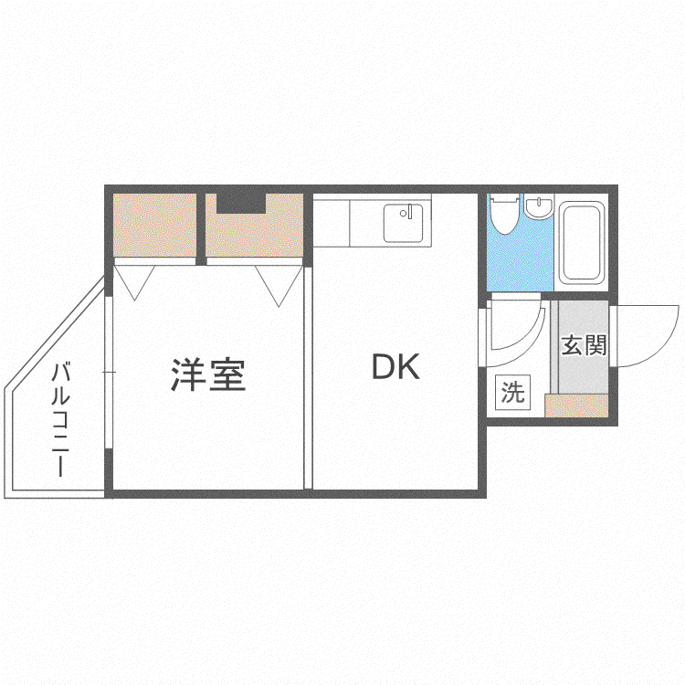 ステージ13(1DK/5階)の間取り写真