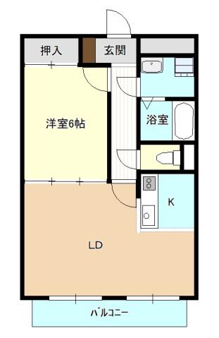 ＪＲ呉線 竹原駅 徒歩6分 3階建 築33年(1LDK/3階)の間取り写真
