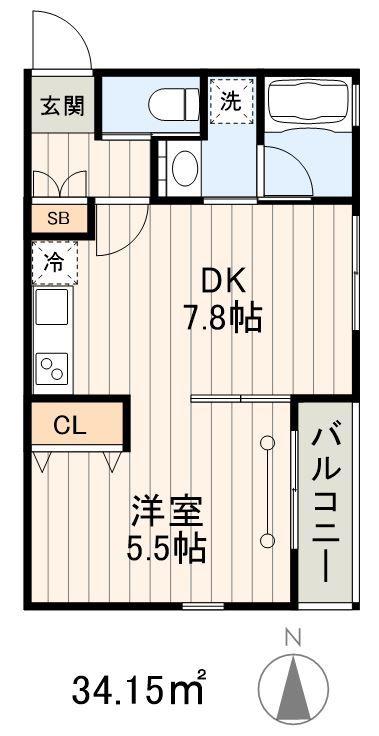 あすかフォート(1DK/3階)の間取り写真
