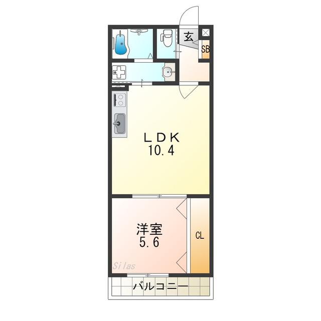 プレジール帝塚山(1LDK/1階)の間取り写真