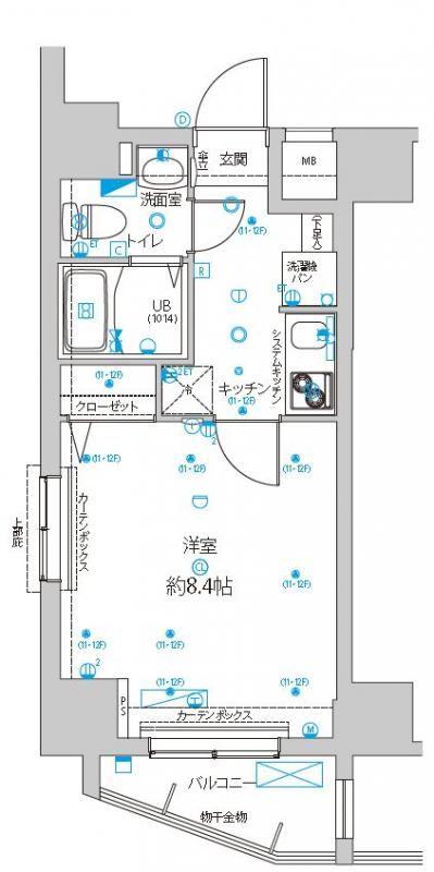 グランドパーク親水公園(1K/11階)の間取り写真