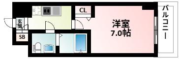 アリビオ江坂南金田(1K/3階)の間取り写真