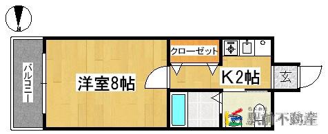 エルグランド大手門(1K/2階)の間取り写真