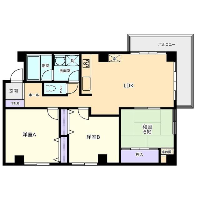 コンフォート領家(3LDK/3階)の間取り写真