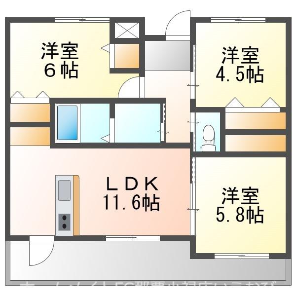 BERG FELD(3LDK/2階)の間取り写真
