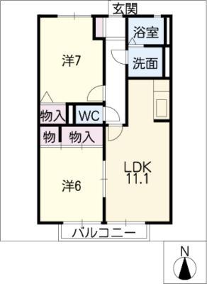 ウィステリア21(2LDK/2階)の間取り写真