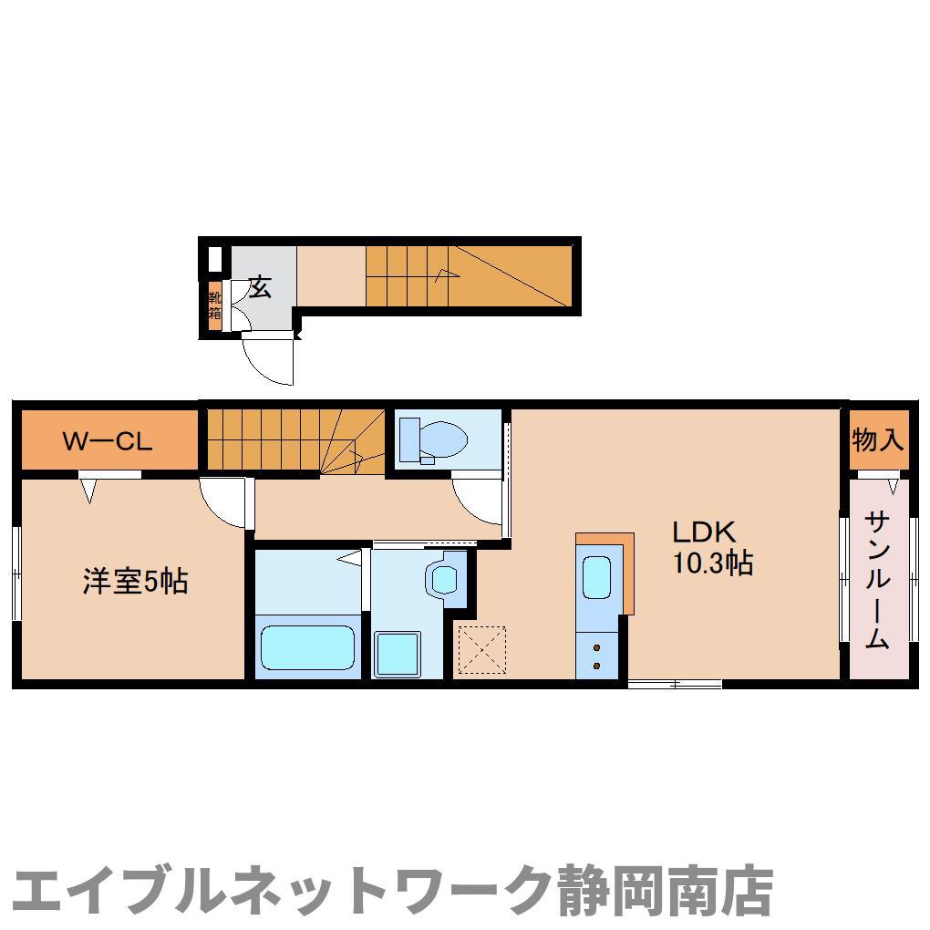 セリーン ネスト(1LDK/2階)の間取り写真