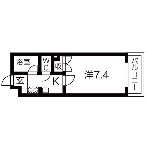 シティライフ覚王山(1K/1階)の間取り写真