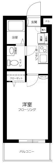 SIN‐CITY多摩川(1K/1階)の間取り写真
