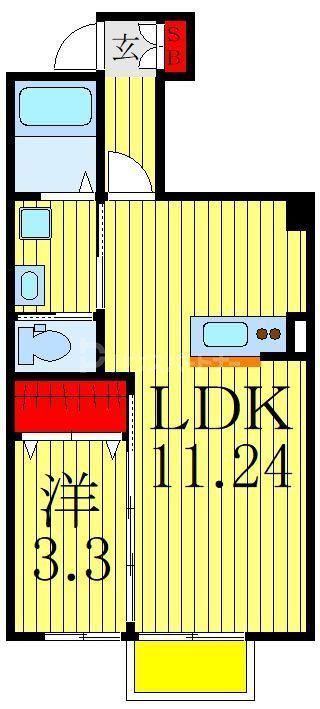 キャメル柏II(1LDK/1階)の間取り写真