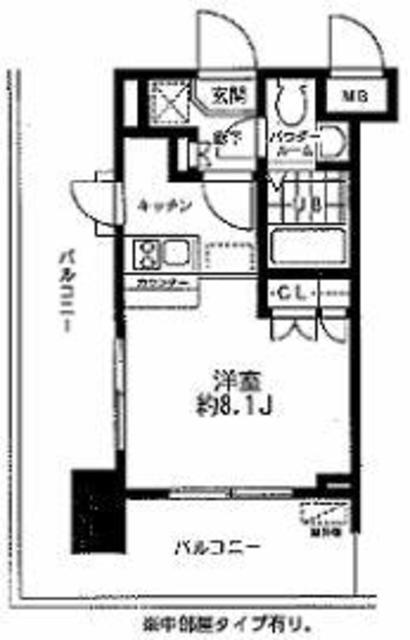 レジディア大森東(ワンルーム/8階)の間取り写真