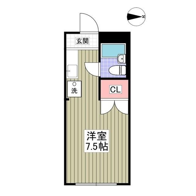 ハイツ谷野(ワンルーム/2階)の間取り写真