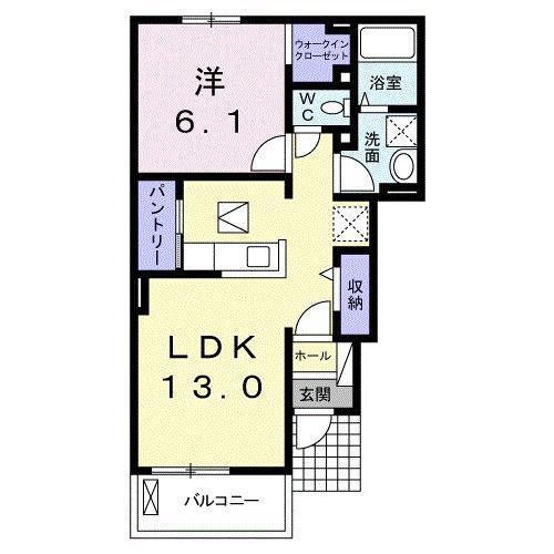 メラニー A(1LDK/1階)の間取り写真