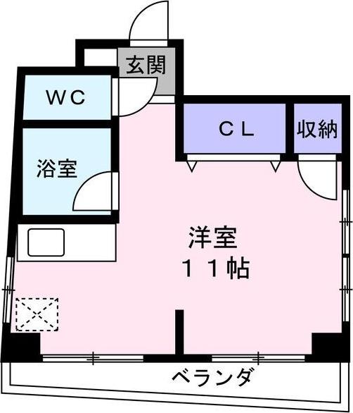 モンテハイツ(ワンルーム/4階)の間取り写真