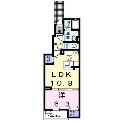 ニューサンコーポ(1LDK/1階)の間取り写真