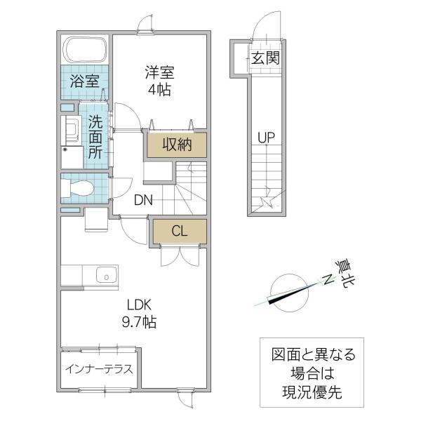 FELICIA ・TERRACE(1LDK/2階)の間取り写真