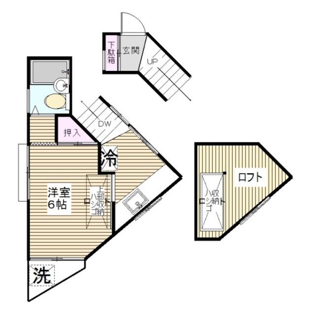 サウス HEIGHTS(1K/2階)の間取り写真