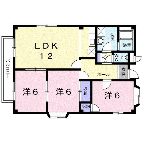 ラフォーレ伏見(3LDK/2階)の間取り写真
