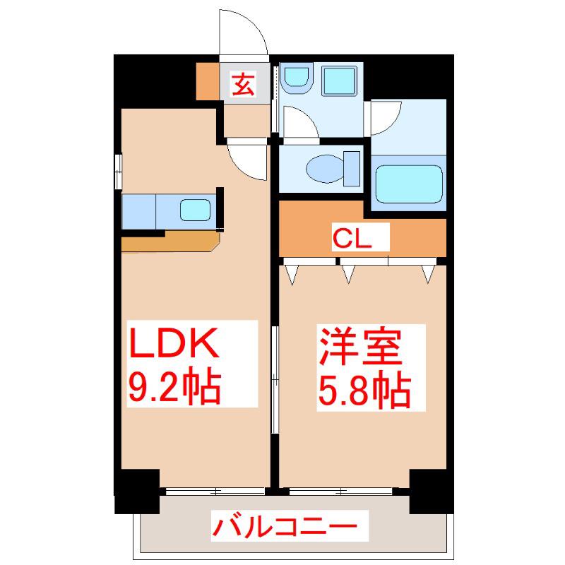 さくらヒルズ樋之口参番館(1LDK/4階)の間取り写真