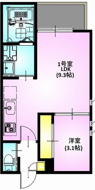REGALEST 川越南大塚(1LDK/2階)の間取り写真