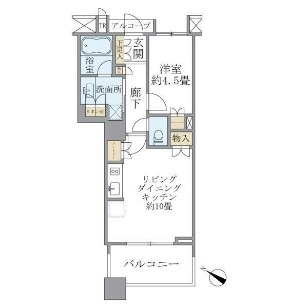 BRILLIA MARE有明 TOWER&GARDENブリリア(1LDK/24階)の間取り写真