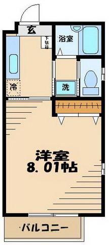 成城サイドヒル(1K/2階)の間取り写真
