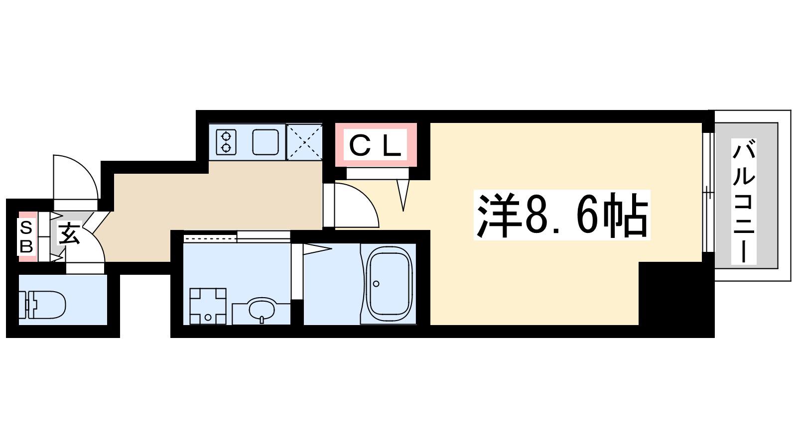 フェニックス新大阪(1K/7階)の間取り写真