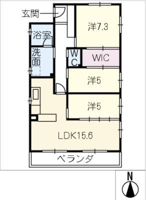 ベルメゾン(3LDK/3階)の間取り写真