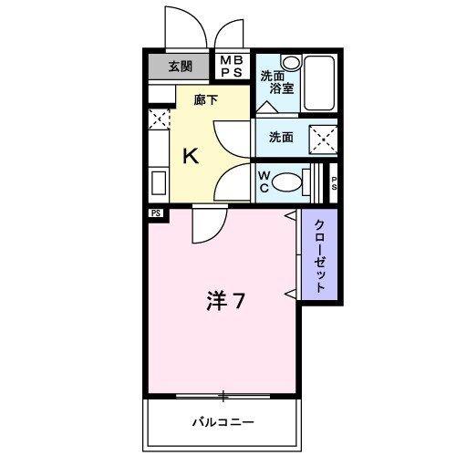 サンパティーク ナカムラ(1K/2階)の間取り写真