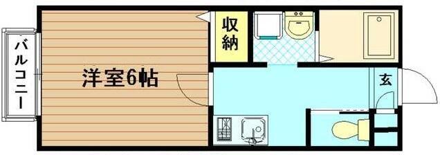 エスパス大山(1K/1階)の間取り写真