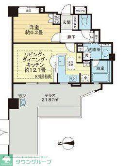 ライオンズシティ中野ファースト(1LDK/1階)の間取り写真