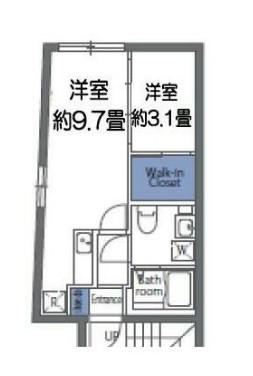 アリュールスナマチ銀座(1LDK/4階)の間取り写真