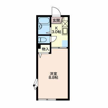 シエスタ柏原(1K/1階)の間取り写真