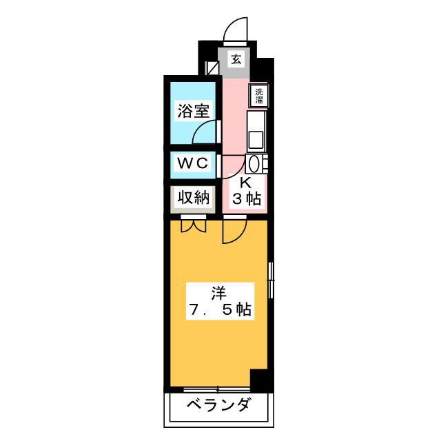 ライフォート宮崎台(1K/2階)の間取り写真