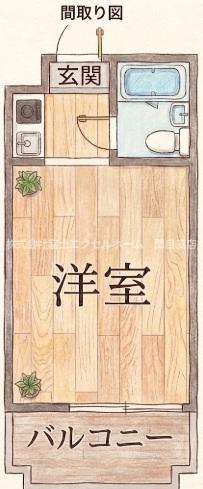 レアレア放出20番館エルメス(ワンルーム/4階)の間取り写真