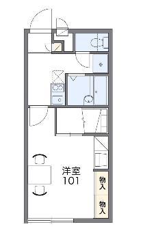 ＪＲおおさか東線 新加美駅 徒歩12分 2階建 築19年(1K/1階)の間取り写真