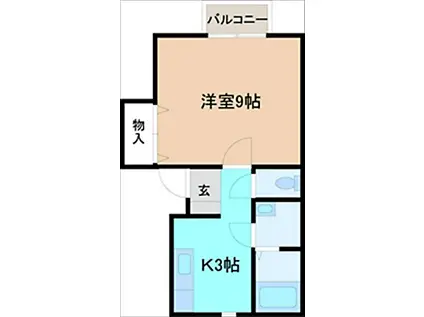 HSBガーデンタウン松任 (1DK/1階)の間取り写真