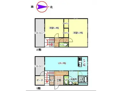 アーバン・ビレッジ室町(2LDK/3階)の間取り写真