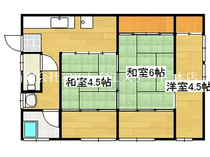 重村アパート(3K/1階)の間取り写真
