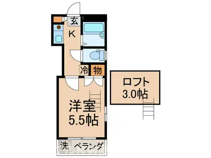 リッチモンド太田下町第2(1K/2階)の間取り写真