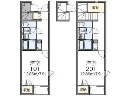 レオネクスト六甲篠原(1K/2階)の間取り写真