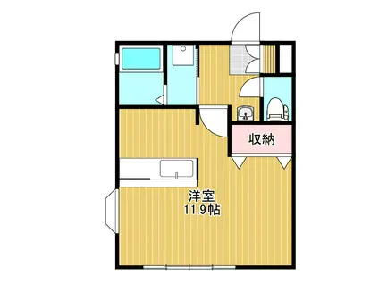 メイユール(1K/2階)の間取り写真