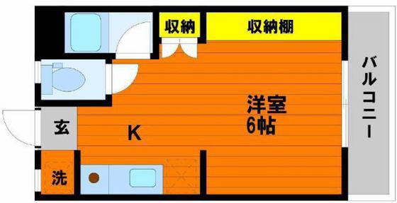 野田レジデンス(1K/4階)の間取り写真