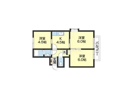 コープ砂山(3DK/2階)の間取り写真