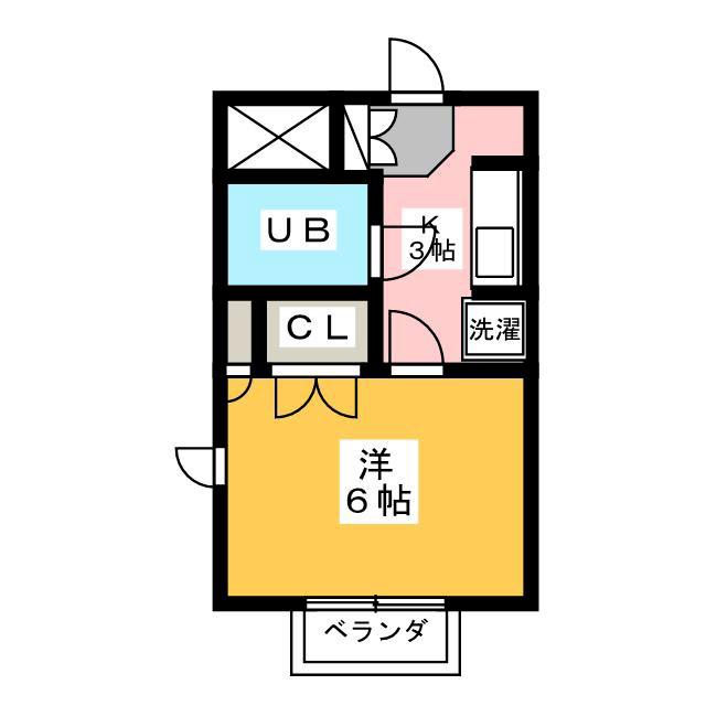 マーサレイヌ(1K/2階)の間取り写真