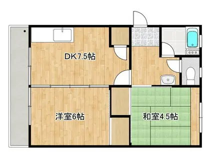 松野第一ビル(2DK/2階)の間取り写真