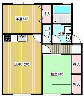 ボンヌシェール矢倉(2LDK/2階)の間取り写真