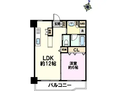 オークメゾン新神戸(1LDK/3階)の間取り写真