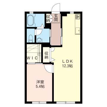 サンクラヴィエ(1LDK/1階)の間取り写真